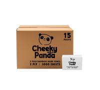 The Cheeky Panda Bamboo Z Fold Paper Towels | 3000 Sheets (15 Pack of 200) 2 Ply Paper Hand Towels for Dispensers | Plastic Free & Sustainable
