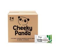 The Cheeky Panda - Facial Wipes, Coconut Scented | Bulk Box of 24 Packs (25 Wipes per Pack, 600 Wipes Total) | Make Up Remover, Hypoallergenic, Eco-Friendly, Super Soft, Kind to Skin & Sustainable