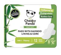 The Cheeky Panda Organic Sanitary Towels for Women - Heavy Flow - 6 Packs, 12 Organic Pads Per Pack - with Bamboo Pads and Core