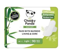 The Cheeky Panda Organic Sanitary Towels for Women - Light Flow - 6 Packs, 15 Organic Pads Per Pack - with Bamboo Pads and Core