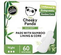 The Cheeky Panda Organic Sanitary Towels for Women - Night Pads - 6 Packs, 10 Per Pack