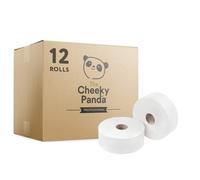 The Cheeky Panda - Professional Bamboo Mini Jumbo Toilet Rolls | Bulk Box of 12 Rolls (150m Length per Roll, 1800m Total) | Plastic-Free, For the Office, Eco-Friendly, Super Soft, Strong & Sustainable