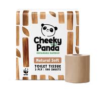 The Cheeky Panda Bamboo Toilet Paper - 9 Rolls of Unbleached Toilet Paper | Plastic Free Packaging and Sustainable Toilet Tissue | 100% Compostable