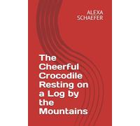 The Cheerful Crocodile Resting on a Log by the Mountains