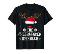 The Cheerleader Reindeer Santa Hat Cheerleading Christmas T-Shirt