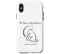 The Cheese Is My Weakness Funny Rat Lost in deep Thought Case for iPhone X/XS