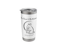The Cheese is My Weakness Funny Rat Lost in deep Thought Stainless Steel Insulated Tumbler