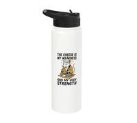 The Cheese is My Weakness Funny Rat Meme Vintage Rats Joke Stainless Steel Insulated Water Bottle