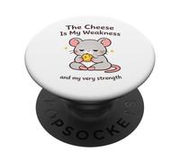 The Cheese Is My Weakness Japanese Edo Art Rat Vintage Meme PopSockets Adhesive PopGrip