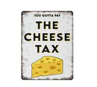 The Cheese Tax Song Wall Art Lover Cheese Song Art Funny Dog Art Metal Tin Sign Plaque Poster Vintage Wall Room Gift Aluminium Creative Novelty Unique Funny Art Decoration Tin Waterproof 8" x 12"
