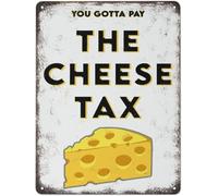 The Cheese Tax Song Wall Art Lover Dog Metal Tin Sign Plaque Poster Vintage Aluminium Creative Novelty Unique Funny Decoration Waterproof 5.5x8 inches