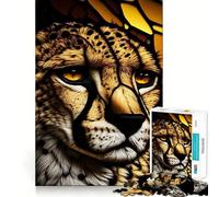 The Cheetahs Glance Glass 1000 Piece Jigsaw Puzzle for Teenagers Smart Game Relaxed Mind Pattern Assembly Santa Wish List (50x75cm)