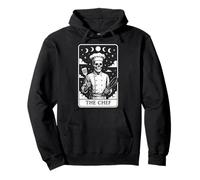 The Chef Cook Cooking Skeleton Tarot Card Witchy Moon Pullover Hoodie