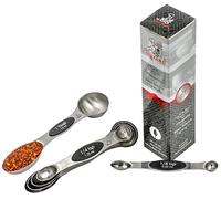 The Chef Guru 6 Piece Nesting Magnetic Measuring Spoon Professional Set 18/10 Stainless Steel for Easy & Organized Cooking and Baking by