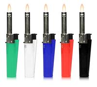 The Chemical Hut 12 Pack of Clipper Mini Tube Refillable Long Reach Nose Gas Lighter. Perfect for Candles Cookers Stoves Log & Camping Fire- Comes with TCH Antibac Pen