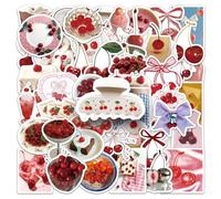 The Cherry Stickers Pack of 50 Skateboard Graffiti Stickers Motorcycles Bicycle Snowboard Luggage Laptop Car Suitcase for Children and Teenagers Waterproof Vinyl Decals