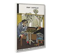 The Chess Players By Moriz Jung Canvas Print | Gallery Wrapped 30mm Frame Wall Art | 30x20 inches | Ready to Hang | Classic Picture | Living Room Bedroom Lounge Office
