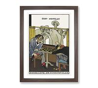 The Chess Players By Moriz Jung Classic Painting Framed Wall Art Print, Ready to Hang Picture for Living Room Bedroom Home Office Décor, Walnut A3 (34 x 46 cm)