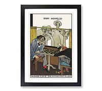The Chess Players by Moriz Jung Framed Print | A2 Black Framed Wall Art | Ready to Hang | Modern Nature Picture | Living Room Bedroom Lounge Office