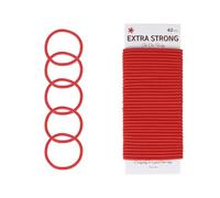 The Chic Way 40 Pcs Red Strong Hair Bobbles, Elastic Hair Bands, Hair Ties, 4mm (Red, 4mm)