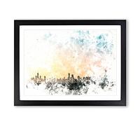 The Chicago Illinois Skyline Watercolour Modern Framed Print | A4 Black Framed Wall Art | Ready to Hang | Modern Cityscape Picture | Living Room Bedroom Lounge Office