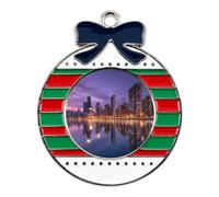 The Chicago Night View Christmas Tree Ornaments Decor Circular