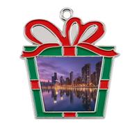 The Chicago Night View Christmas Tree Ornaments Decor Trapezoid