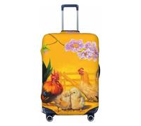 The Chicken Family Rooster Hen And Chicks Travel Luggage Covers - Elasticity Suitcase Covers Protector for Luggage 18-32 Inch