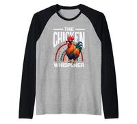 The Chicken Whisperer Cool Rooster Sunglasses Rainbow Raglan Baseball Tee