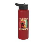 The Chicken Whisperer Funny Rooster Stainless Steel Insulated Water Bottle