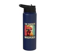 The Chicken Whisperer Funny Rooster Stainless Steel Insulated Water Bottle