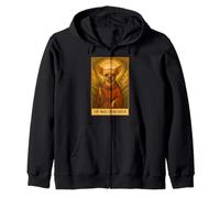 The Chihuahua Tarot Card Vintage Funny The Holy Chihuahua Zip Hoodie