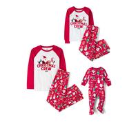 The Children's Place Baby Family Matching Holiday Pajama Sets Fleece Red Xmas Crew '24 Small Adult
