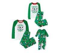 The Children's Place Baby Toddler One Piece Family Matching Holiday Pajama Sets Fleece Green Christmas with My Gnomies