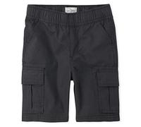 The Children's Place Boys' Pull on Cargo Shorts, Washed Black Single, 14S