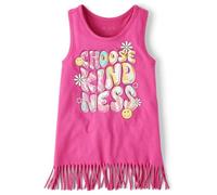The Children's Place Girls Graphic Fringe Tank Tops Cami Shirt, Choose Kindness, XL
