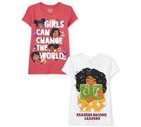The Children's Place Girls' Kindness,Love,Equality Short Sleeve Graphic T-Shirts,multipacks Can Change The World-2 Pack, M (Pack of 2)