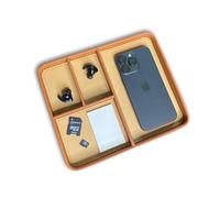 The Chill Tray - Desk Organiser Valet Tray - Premium Vegan Leather, EDC Catchall, Versatile Storage, Phone, Jewellery, Office Accessories, Keys, Watch, Bedside Table Caddy (Tobacco & Tan)