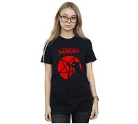 The Chilling Adventures Of Sabrina Women's Salem Pentagram Cotton Boyfriend T-Shirt in Black | Size: Small The Chilling Adventures Of Sabrina Black S