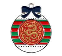 The Chinese Dragon with Golden Christmas Tree Ornaments Decor Circular