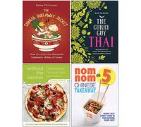 The Chinese Takeaway Secret, Curry Guy Thai[Hardcover], Takeaway Favourites Without the Calories, Nom Nom Chinese Takeaway 4 Books Collection Set