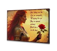 The Chosen A Knight In Armor Holds A Red Rose. Canvas Decorative Picture Bathroom Art Wall Decor Shabby Chic Decor(40x60cm)