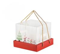 The Christmas Boxes Transparent Hand-held Gift Box for Apple Candy Chocolate Souvenir on Christmas Eve Party