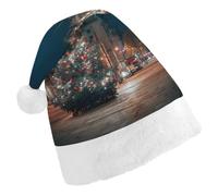 The Christmas Eve in England Funny Christmas Santa Hat | Unisex Classic Xmas Holiday Hats for Festive Party Decoration