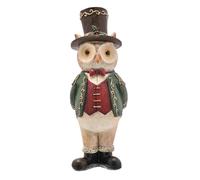 The Christmas Gift Co. Christmas Owl Top Hat Figurine The Christmas Gift Co. Multicolor