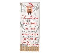 The Christmas Gift Co. Highland Cow Christmas Rules Plaque in White The Christmas Gift Co. White
