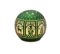 The Christmas Gift Co. Regal Tidings Glass LED Light Up Globe Christmas Windows - Green The Christmas Gift Co. Green