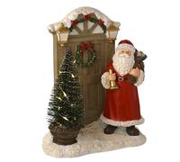 The Christmas Gift Co. Regal Tidings Santa At The Door Christmas Scene with LED The Christmas Gift Co. Multicolor