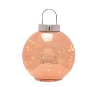 The Christmas Gift Co. Rose Champagne Mercury Glass LED Fairy Light Bauble Ornament - 20cm in Pink The Christmas Gift Co. Pink