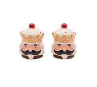 The Christmas Gift Co. Santa & Friends Ceramic Gingerbread Nutcracker Salt & Pepper Pots The Christmas Gift Co. Multicolor